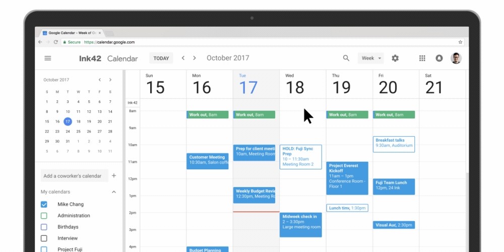 Website Creator mit Kalender